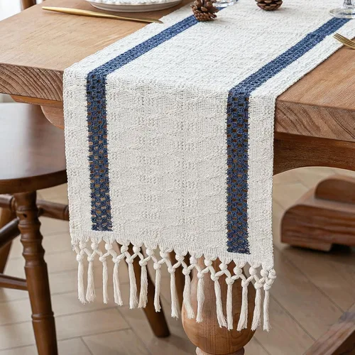 Vista 32 de FEXIA Camino de Mesa Negro con Borlas de 72 Pulgadas Macramé Boho Estilo Granja Camino de Mesa para Decoración de Dormitorio y Comedor