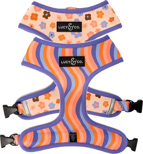 Vista 9 de Lucy & Co. Lindo arnés reversible para perros con cuello halter para caminar, el mejor diseño de arneses para mascotas XS a XL, chaleco acolchado