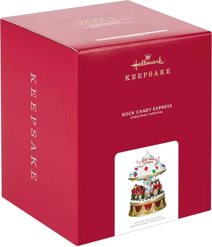 Vista 3 de Hallmark Keepsake Adorno de Navidad 2021, Carnaval de Navidad Rock Candy Express, Musical, Luz y Movimiento
