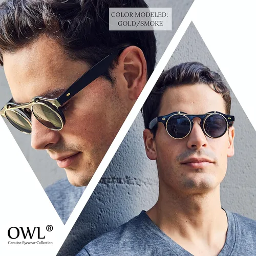 Vista 4 de OWL Gafas de sol retro retro retro con estilo ahumado y lente marrón
