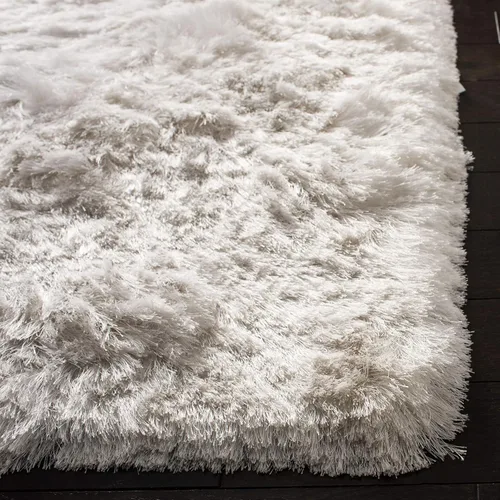 Vista 4 de SAFAVIEH Ocean Shag Collection - Alfombra decorativa, 2 x 3 pies, marfil, hecha a mano, sólida, 2.4 pulgadas de grosor, ideal para zonas de alto