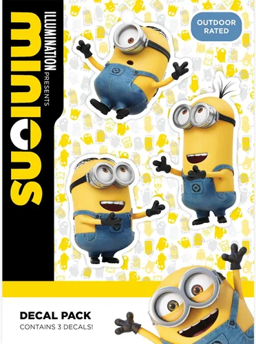 Vista 15 de Calcomanías de Minions de Despicable Me - Juego de 3 calcomanías Stuart para botella de agua de coche, bicicleta, casco, laptop, monopatín