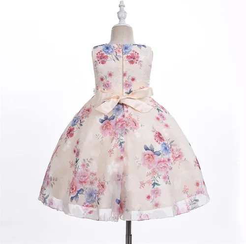 Vista 2 de Cosplay Life Floral Dress for Girls and Young Adults Fashion Flower Waistline Kids Party Festival Dress Ages 5-9 Years Old