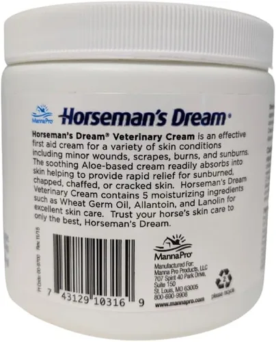 Vista 2 de Corona Horseman's Dream Vet - Tarro de crema veterinaria para heridas menores de caballo para calmar las condiciones, 16 onzas