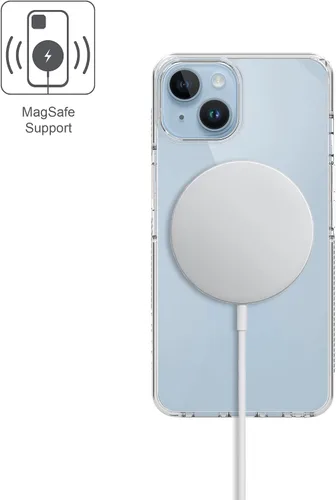 Vista 8 de ARMOR Funda Signature para iPhone 14 (transparente con cinta gris)