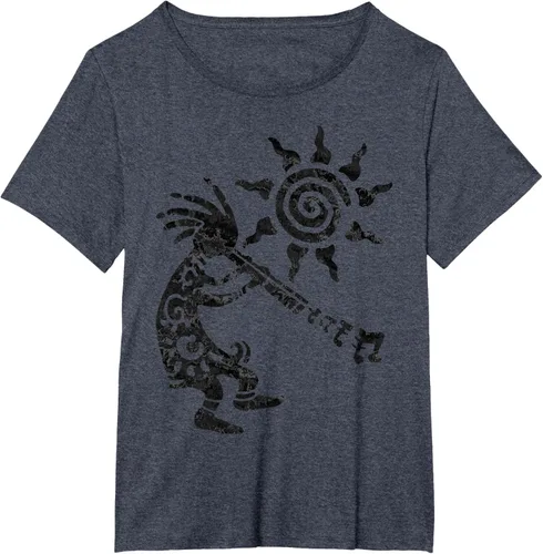 Vista 67 de Native American Kokopelli Musican With Flute 2 - Camiseta divertida para fanáticos, Blanco, S