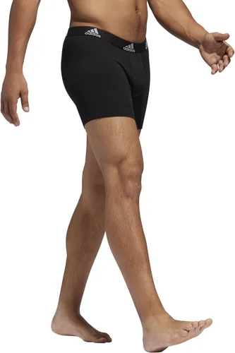 Vista 4 de adidas Calzoncillos tipo bóxer de algodón elástico para hombre, ropa interior suave y elástica, comodidad superior, paquete de 3