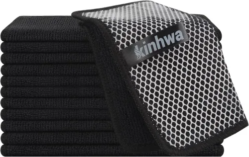 Vista 13 de KinHwa Paños de cocina para platos, paños de microfibra absorbentes de secado rápido, trapos de cocina con lado de limpieza de poliéster, ideal