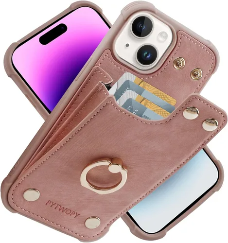 Vista 8 de Funda tipo cartera compatible con iPhone XR/10R con tarjetero de crédito, funda protectora de cuero a prueba de golpes compatible con anillo