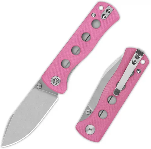 Vista 10 de QSP Canary Folder - Cuchillo plegable de bolsillo, hoja de 7.21 cm Sandvik 14C28N con acabado negro lavado a la piedra, mango G10 negro, bloqueo