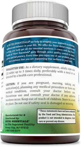 Vista 2 de L-Arginina 1000 mg 120 tabletas Suplemento dietético - Apoya la salud cardiovascular - Apoya las funciones del sistema inmunológico - Promueve