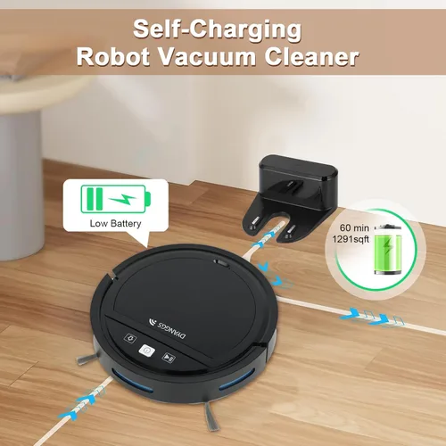 Vista 6 de Robot aspirador y trapeador, robot de barrido y trapeador Wi-Fi/voz/aplicación, robot aspirador de pelo de mascotas, a prueba de caídas, limpiador