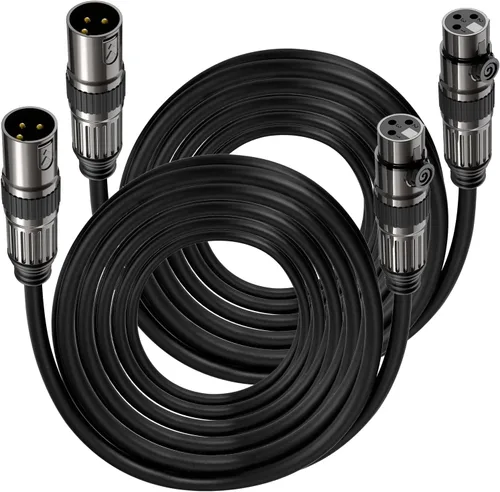 Vista 13 de Caiord Cables de micrófono XLR, 1 paquete de 3 pies de cobre sin oxígeno de 3 pines macho a hembra cable de micrófono para altavoz, sistema PA