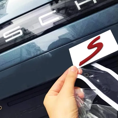 Vista 4 de S - Insignia de emblema para Porsche 911 Cayenne Carrera Turbo Panamera Boxster (S-Rojo)