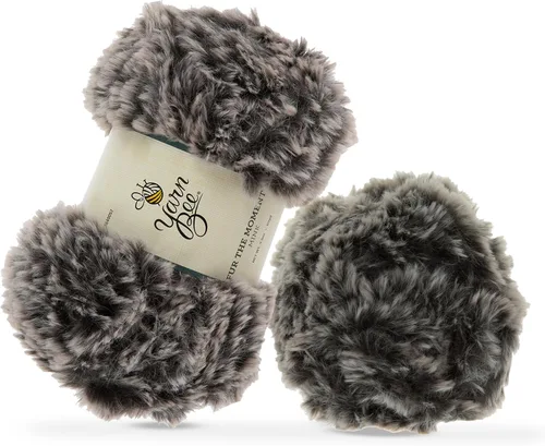 Vista 15 de Bee - Hilo súper voluminoso para tejer y tejer, madeja suave de 62 yardas de hilo 100% poliéster para mantas, sombreros y más, accesorios de Negro