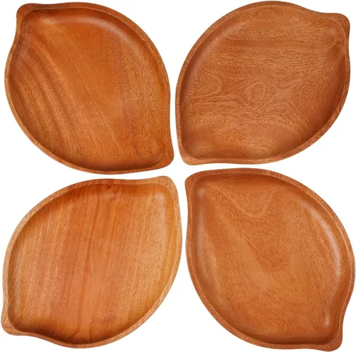 Vista 9 de VieWood Juego de 2 platos de madera con forma de corazón, platos clásicos irrompibles, fáciles de limpiar y ligeros para platos, aperitivos, postres