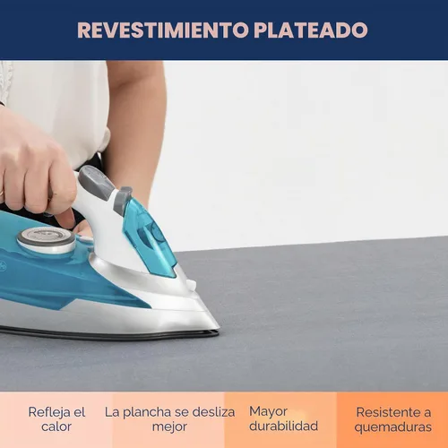 Vista 4 de Funda y almohadilla para tabla de planchar extra gruesa de alta resistencia acolchada de 4 capas, cubierta para tabla de planchar con revestimiento