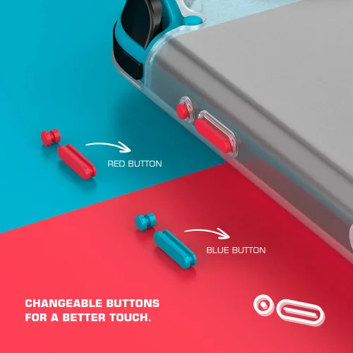 Vista 3 de GameSir - Carcasa protectora compatible con Nintendo Switch translúcida con absorción de golpes protección y protección antiarañazos
