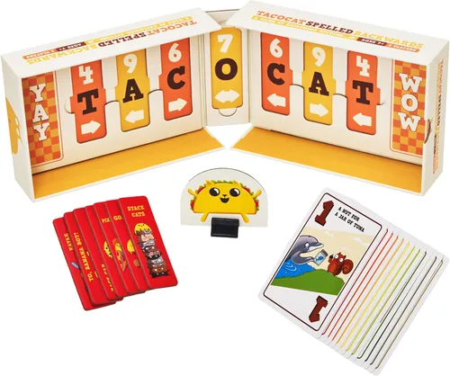 Vista 5 de Exploding Kittens Tacocat Spelled Backwards 2 Players - Ages 7+ - 15 Minutes to Play - Clever Family Board Game - Couples Game, Family Game Night