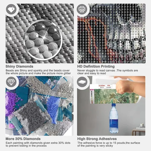 Vista 4 de LWZAYS Kits de Arte de Diamantes de Calavera para Adultos, Kits de Pintura de Diamantes de Esqueletos Enamorados Románticos para Adultos, Kits