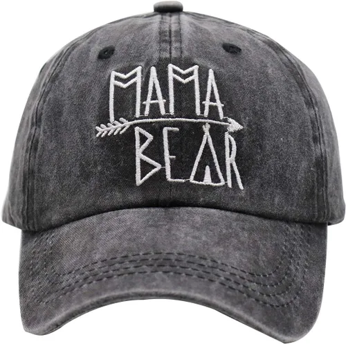 Vista 2 de Gorra de béisbol con diseño de Mama Bear para mujer, estilo vintage