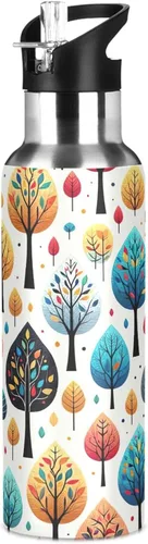 Vista 8 de BPA-Free Sport Water Bottle Insulated 20 Oz, Stainless Steel Water Bottle for Gym Outdoor Travel School, Playful Trees