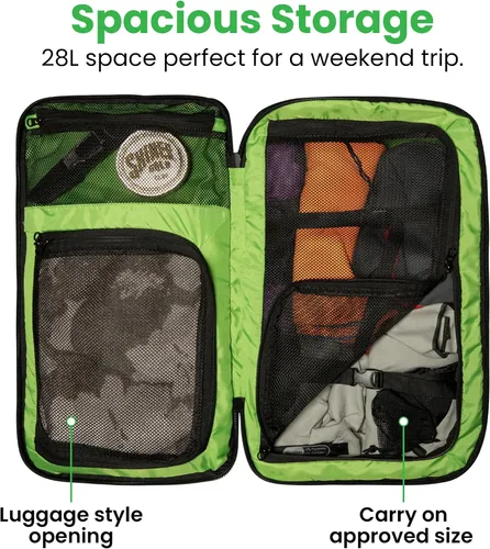 Vista 36 de COR Surf Mochila de viaje de mano Island Hopper 2.0 Mochila ultraligera aprobada para artículos personales 28L Negro Edición impermeable