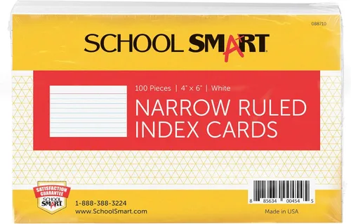 Vista 12 de School Smart Tarjetas de índice con rayas, 3 x 5 pulgadas, colores surtidos, paquete de 100