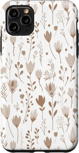 Vista 13 de Floral Flowers Wildflowers Garden Botanical Love Beige White Case for iPhone 16