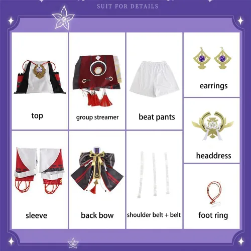 Vista 4 de Juego de anime para mujer accesorios de disfraz de Cos conjunto completo de disfraz de Halloween