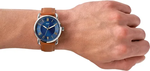 Vista 5 de Fossil Copeland - Reloj de cuarzo de acero inoxidable con correa de piel para hombre