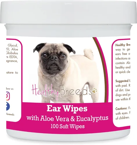 Vista 68 de Healthy Breeds Affenpinscher Toallitas de limpieza de oídos con aloe y eucalipto para perros, 100