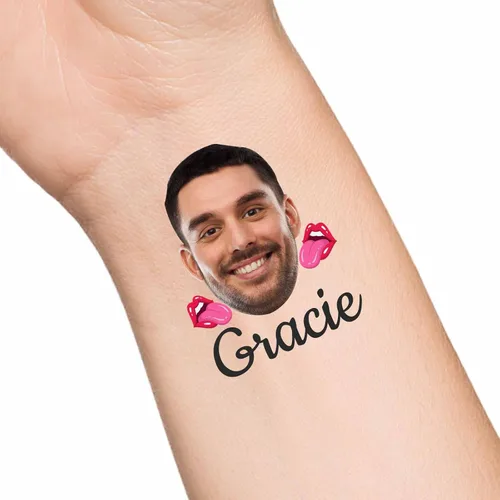 Vista 22 de Tatuajes temporales personalizados con texto de nombre, tatuaje temporal personalizado con logotipo fotográfico para adultos, parejas, mujeres