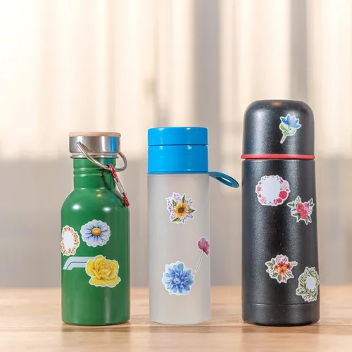 Vista 9 de Mr. Pen - Pequeñas pegatinas florales para portátil, 74 piezas, calcomanías para botellas de agua