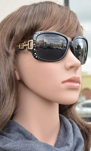 Vista 4 de PZ - Gafas de sol polarizadas para mujer con diamantes de imitación