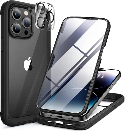 Vista 14 de Miracase - Funda magnética para iPhone 13 Pro Max de 6.7 pulgadas (compatible con MagSafe), transparente, completo, protector de pantalla de vidrio