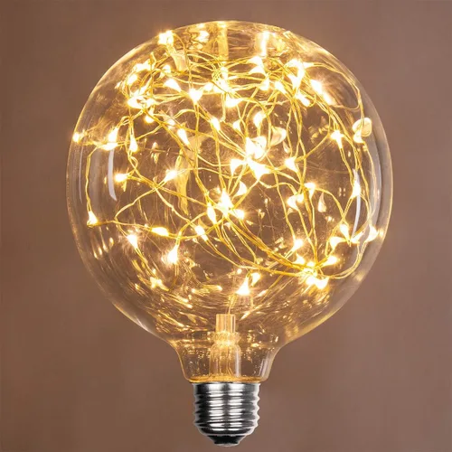 Vista 31 de Wintergreen Lighting LEDimagine - Bombilla de cadena de hadas, colgante de globo LED, bombilla ST64 con base E26 (dorado)