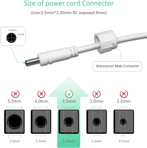 Vista 5 de Tubo de batería recargable de 12V DC que funciona con el motor automático de las persianas, viene el conector macho de DC 3.5 4.4 ft m