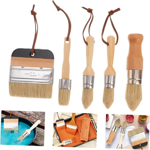 Vista 2 de EXCEART Juego de pinceles redondos de mango de madera Jumbo Brush Prop para pintura de propósito