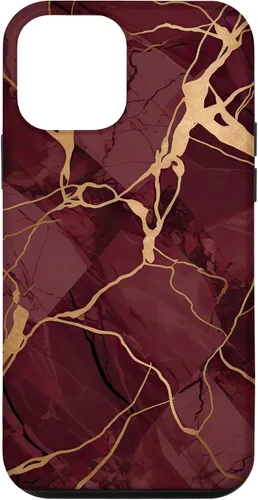 Vista 16 de iPhone 16 Burgundy and Yellow Metamorphic Pattern Case
