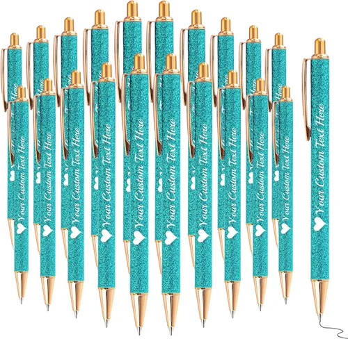 Vista 51 de Bolígrafos con purpurina personalizados con nombre, bolígrafos bonitos y bonitos personalizados, bolígrafos retráctiles de tinta negra, suministros