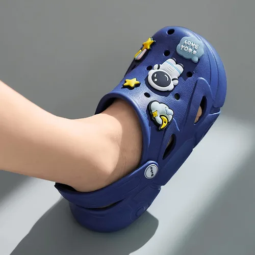 Vista 3 de Zapatos de jardín Verano Niños Patrón Unisex Zapatos de Niños Forro Zueco Niños Sandalias Azul 3637, Azul