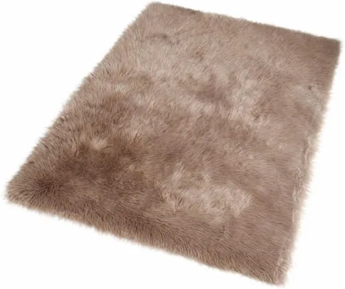Vista 22 de Goolela Alfombra esponjosa de piel sintética para dormitorio, color marrón claro beige, 2 x 3 pies, alfombra de piel de oveja peluda y difusa