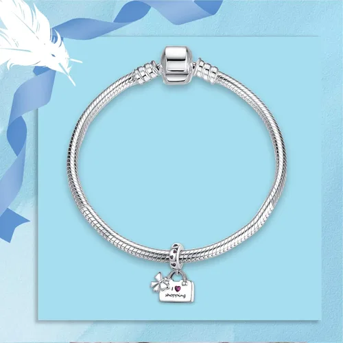Vista 194 de Dijes de plata de ley 925 de dibujos animados de pato, ratón, oso, elefante, dragón chino, cuentas colgantes para pulseras y collares, joyería