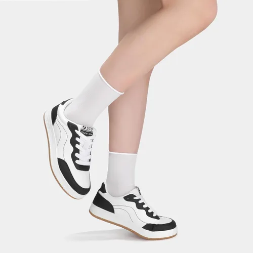 Vista 8 de STQ Zapatos de lona para mujer, con cordones, antideslizantes, cómodos, para caminar