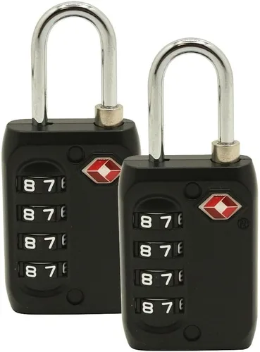 Vista 3 de Primex 9507001 Candados de combinación de 4 dígitos aprobados por la TSA, zinc negro, ideal para viajes, maletas, casilleros de gimnasio, cajas
