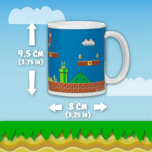 Vista 3 de Taza de super Mario Bros Paladone, taza que cambia con calor, edición de coleccionistas