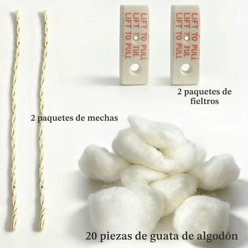 Vista 4 de Guata de algodón y fieltro y mecha para encendedor universal, kit de reparación de reemplazo de encendedor fácil de usar