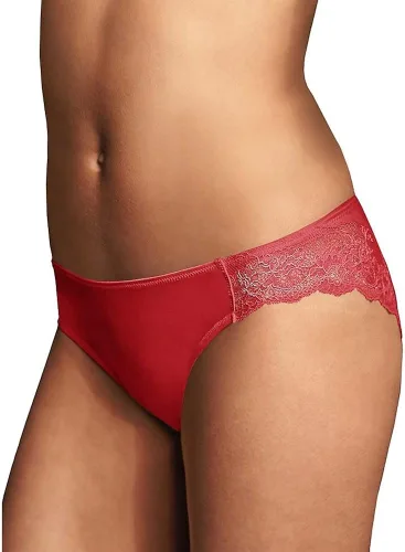 Vista 3 de Maidenform Bragas Comfort Devotion con parte trasera con encaje tipo tanga para mujer 7 Cámara Roja