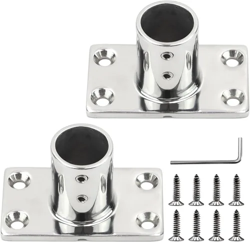 Vista 9 de Accesorios de riel para barcos de acero inoxidable 60/90 grados Hardware de barandilla de barco Base de pasamanos de grado marino para tubo de 7/8